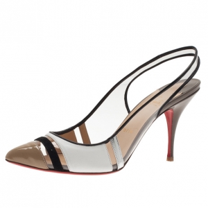 مملوكة مسبقًا Christian Louboutin Tri-Color Highway Slingback Sandals Size 38.5