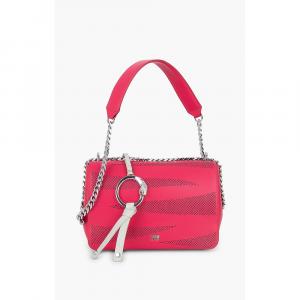 Class by Roberto Cavalli Pink Leather/PVC City Zebra Crossbody Bag