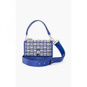 Class by Roberto Cavalli Blue Leather/PVC Milano Flap Crossbody Bag