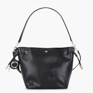 Class by Roberto Cavalli Black Leather Doris Bucket Bag