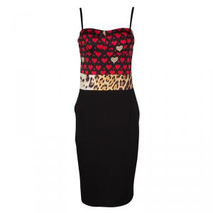 Class by Roberto Cavalli Heart and Leopard Print Sleeveless Bustier Dress M