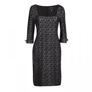 Class By Roberto Cavalli Monochrome Lace Long Sleeve Dress M
