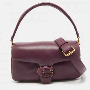 Pre Owned Coach Purple Leather Pillow Tabby 26 Shoulder Bag