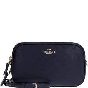 Coach Navy Blue Leather Sadie Clutch Bag
