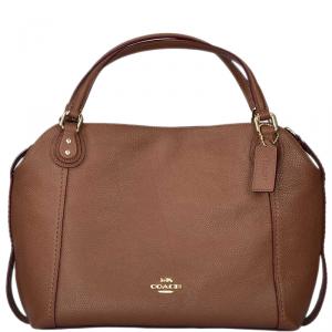 Coach Brown Pebbled Leather Edie 28 Shoulder Bag