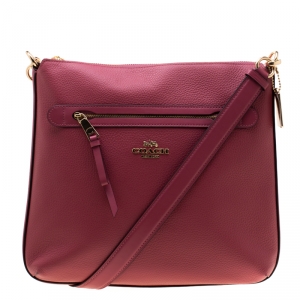Coach Coral Pink Leather Mae Crossbody Bag