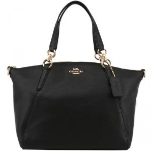 Coach Black Pebble Leather Small Kelsey Satchel Bag
