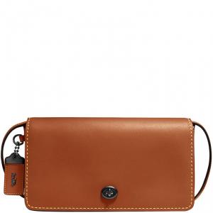 Coach Brown Leather Dinky Crossbody Bag