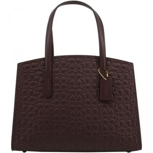 Coach Oxblood Signature Leather Charlie Carryall Bag