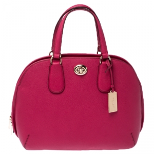 Coach Neon Pink Leather Prince Street Satchel