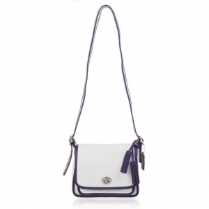 Pre Owned Coach White Legacy Archival Two Tone Leather Rambler