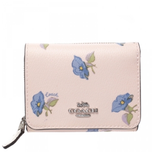 Coach Multicolor Bell Flower Print Coated Canvas Trifold Wallet