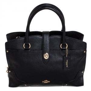 Coach Black Leather Mercer Satchel
