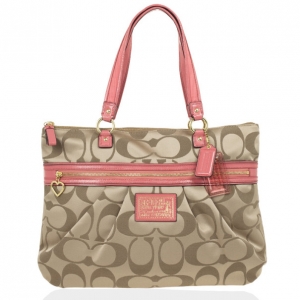 Pre Owned Coach Daisy Signature Coral Tote