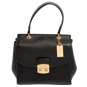 Pre Owned Coach Black Leather Avary Top Handle Bag