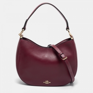 Pre Owned Coach Burgundy Leather Nomad Hobo