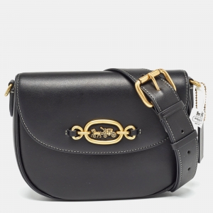 Pre Owned Coach Black Leather Harley 23 Shoulder Bag