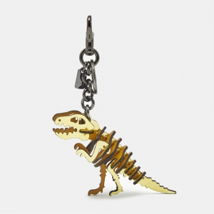 Pre Owned Coach Yellow Leather Small Rexy Bag Charm 