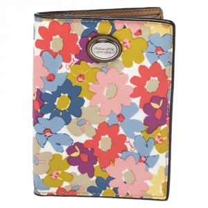 Coach Multicolor Floral Coated Canvas Passport Holder
