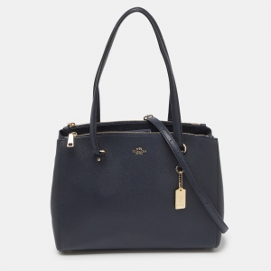 Coach Navy Blue Leather Stanton Carryall Tote 