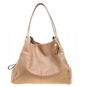 Coach Beige Leather Edie Shoulder Bag