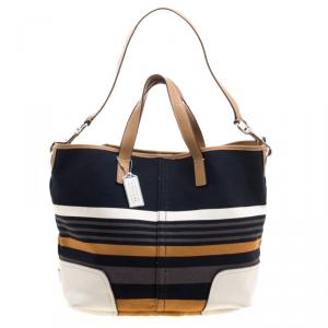 Coach Multicolor Fabric and Leather Tote