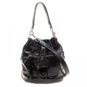 Coach Black Patent Leather Drawstring Bucket Bag