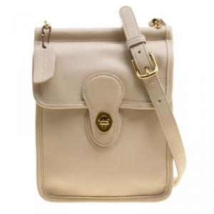 Coach Beige Leather Murphy Crossbody Bag