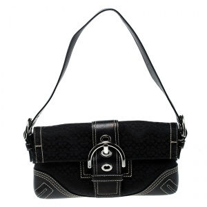 Coach Black Canvas Signature Shoulder Bag
