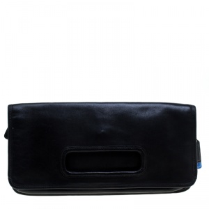 Coach Black Leather Foldover Clutch