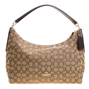 Coach Biege Signature Canvas Hobo