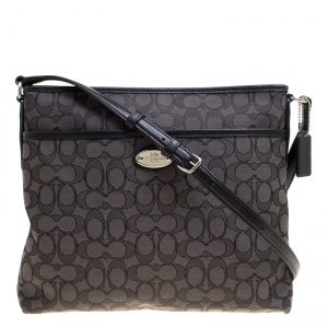 Coach Dark Grey Signature Canvas Crossbody Bag