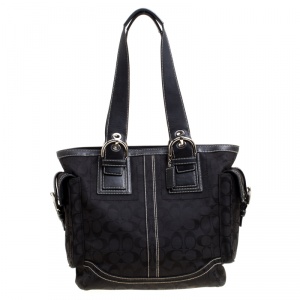 Coach Black Signature Canvas Tote