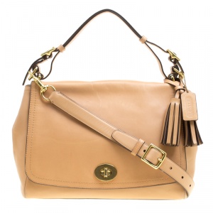 Coach Beige Leather Legacy Romy Top Handle Bag