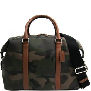 Coach Multicolor Camouflage PVC Voyager Bag