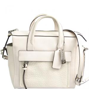 Coach White Leather Mini Bleecker Riley Bag