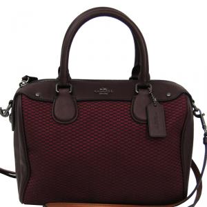 Coach Bordeaux Canvas and Leather Mini Bennett Satchel Bag