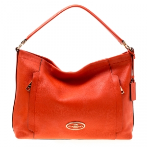 Coach Orange Leather Scout Hobo