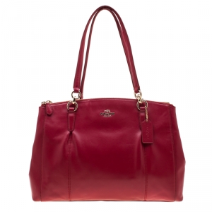 Coach Red Leather Large Christie Caryall Tote