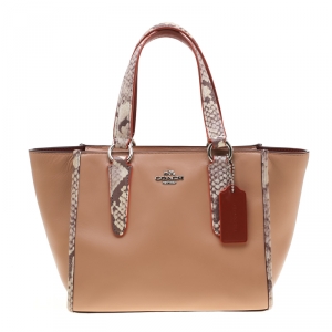 Coach Light Peach/Beige Leather Crosby 21 Tote