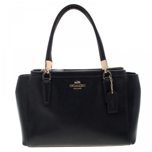 Coach Navy Blue Leather Double Zip Tote