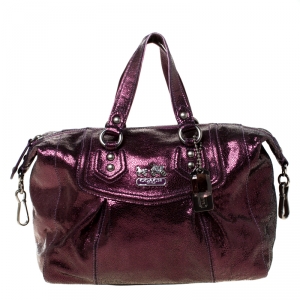 Coach Metallic Purple Shimmering Leather Shoulder Bag