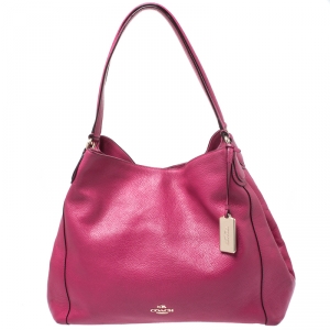 Coach Fuchsia Leather Edie Shoulder Bag