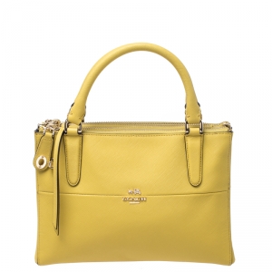 Coach Yellow Leather Crosby Carryall  Tote