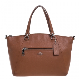 Coach Brown Pebbled Leather Prairie Satchel