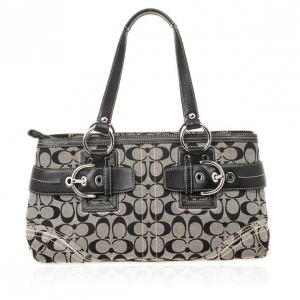 Pre Owned Coach Black Signature Satchel 