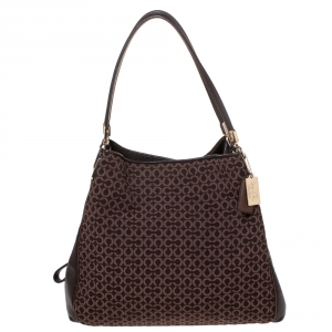 Coach Brown Signature Canvas Edie 31 Shoulder Bag