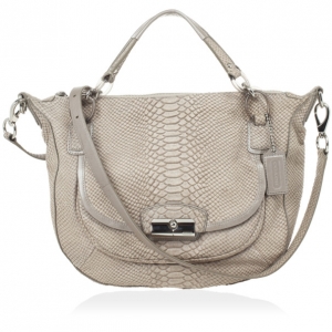 Pre Owned Coach Kristin Embossed Python Hobo