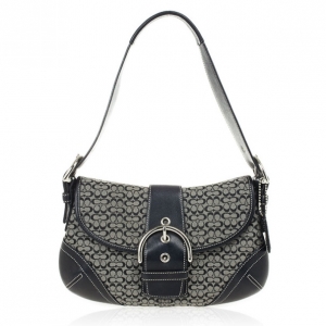 Pre Owned Coach Black Signature Soho Buckle Shoulder Bag