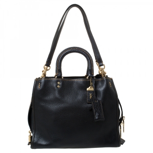 Coach Black Pebble Leather Tote